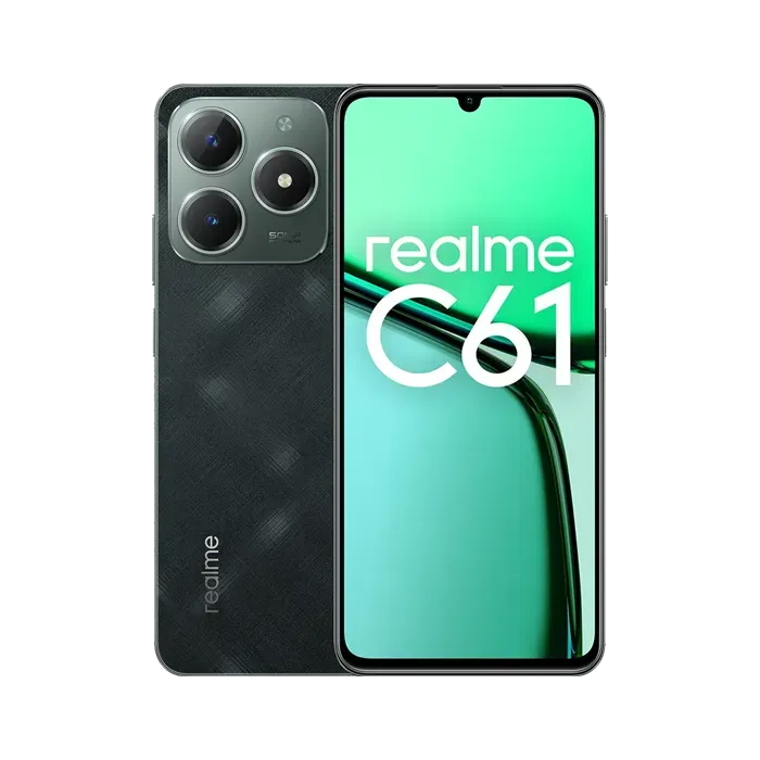 Realme C61 6GB RAM, 256GB, Dark Green - ( ضمان الوكيل )
