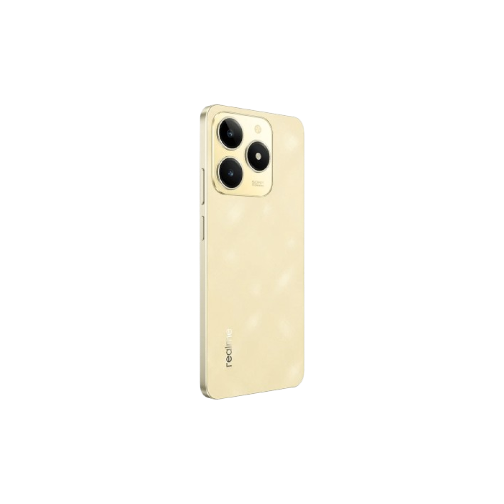 Realme C61 gold color and back overview