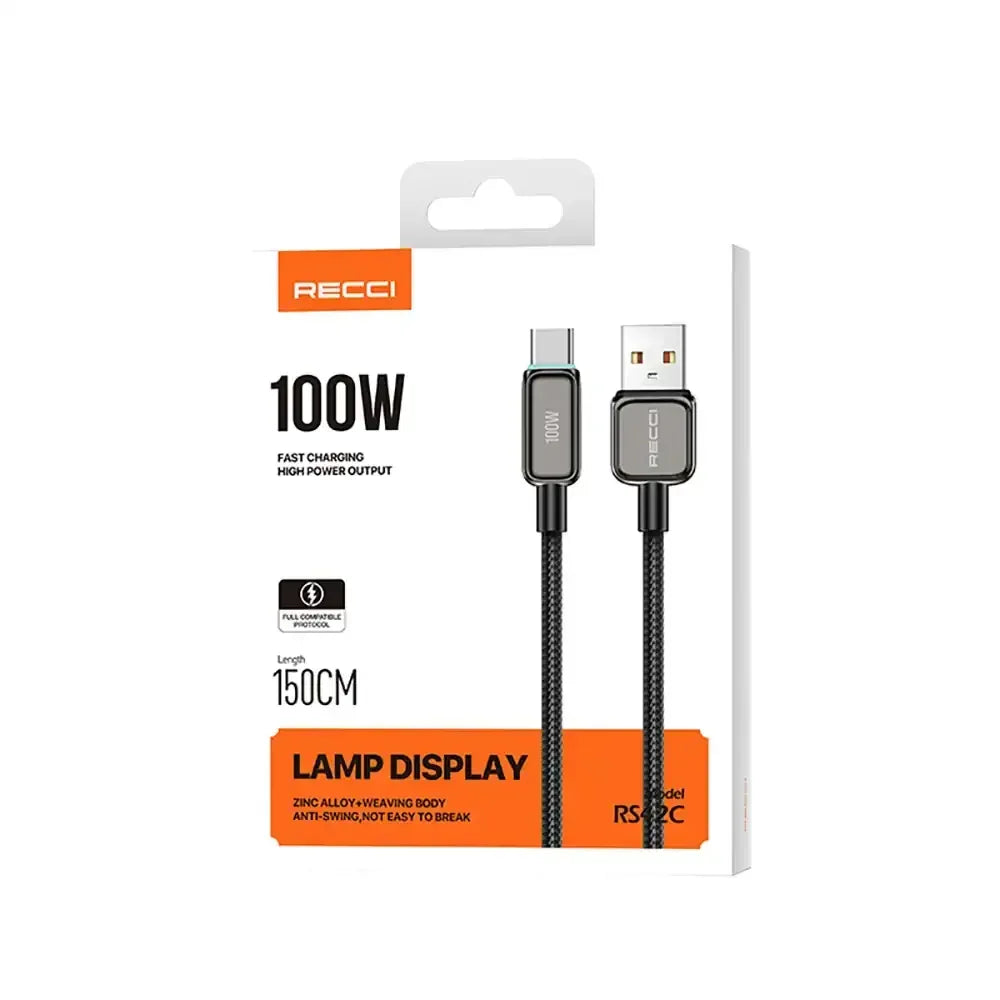Recci Lamp Display 150Cm Cable Type-C to Usb 100W RS42C