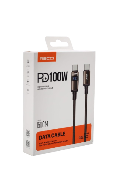 Recci RS32CC USB-C Cable PD 27W With Watt Display xprs 1