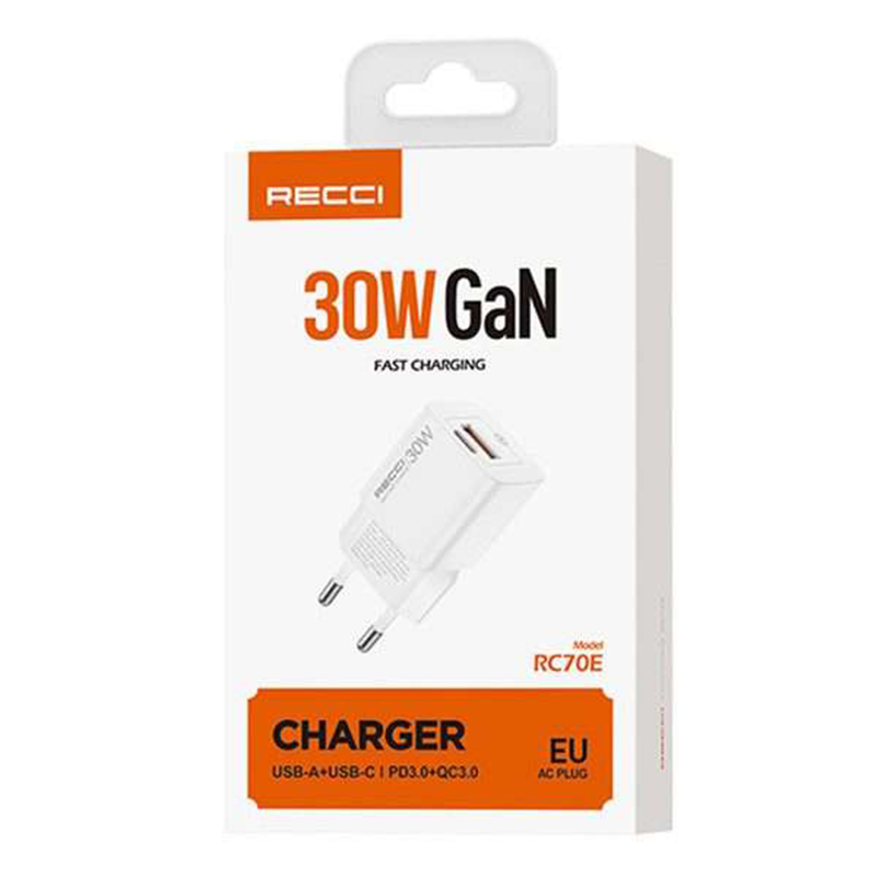 Recci RC70E 30W Dual Port Charger (USB-A + USB-C) xprs 2