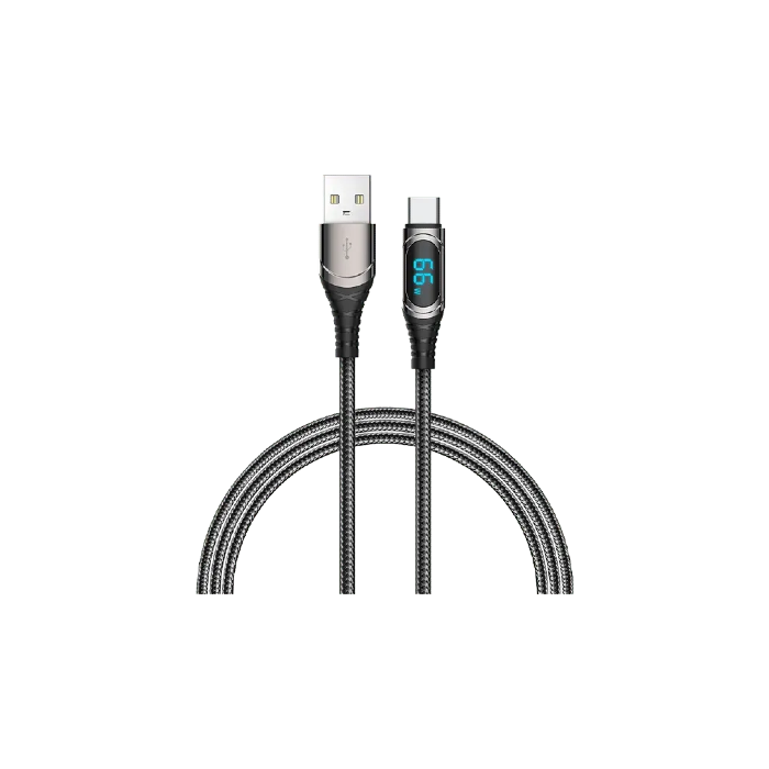 Recci RTC-P21CC GHOST LED Data Type-C to Type-C Cable PD 100W (1.2M) - Black