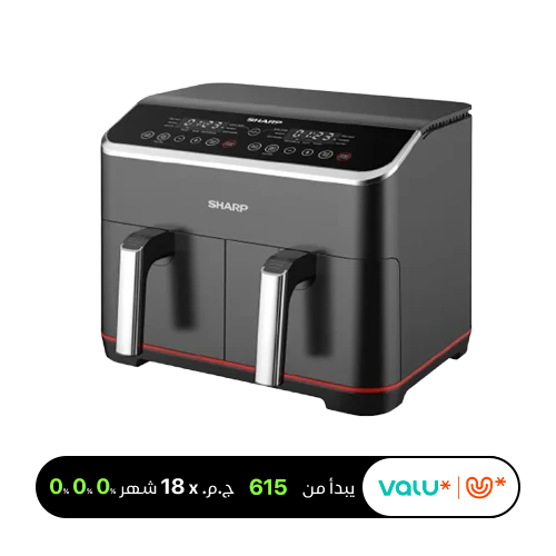 <tc>قلاية هوائية شارب 1800 وات 8 لتر 2 درج شاشة تاتش استانلس KF-DF80RT-EK2
</tc>