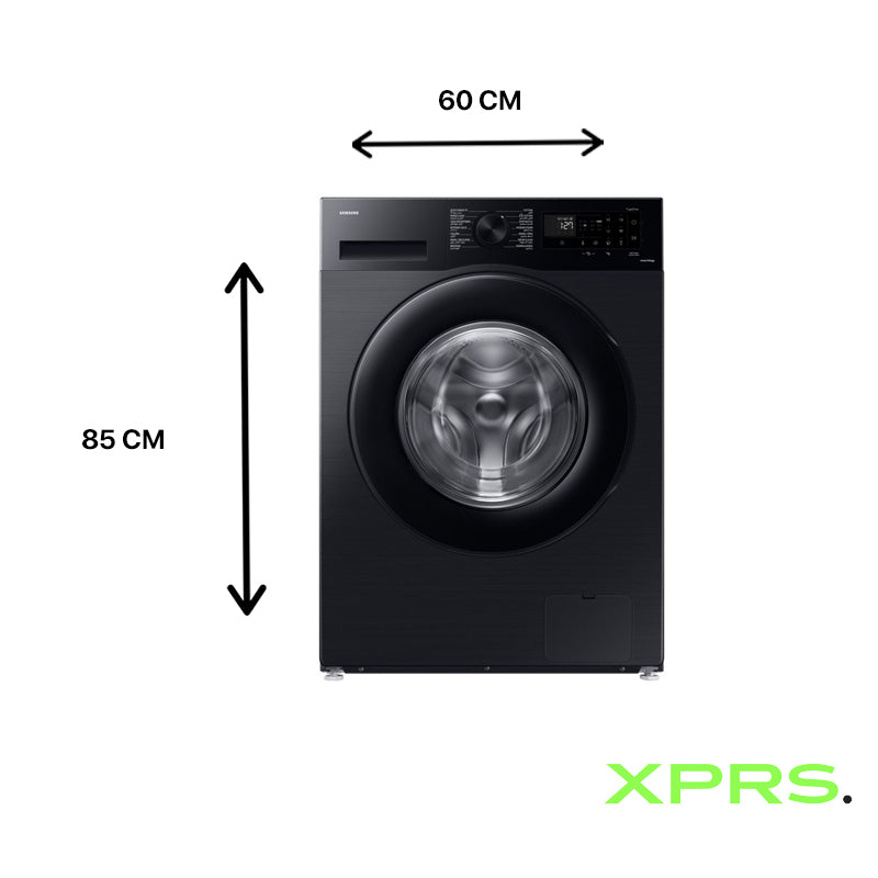 Samsung Front Load Washing Machine 8KG, Inverter Motor, Full Automatic, Black – WW80CGC0EDABAS dimensions