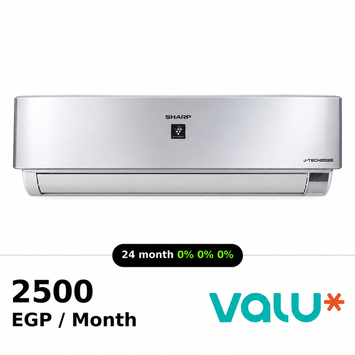 Sharp Split Air Conditioner 3 HP Cool & Heat Inverter Digital Plasmacluster - Silver - AY-XP24UHE ( AC-7099 )