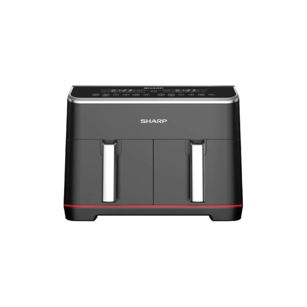 Sharp Air Fryer Dual Cook 1800 Watt 8 Liter Electronic Touch Screen Glass Panel Stainless - KF-DF80RT-EK2 xprs 1