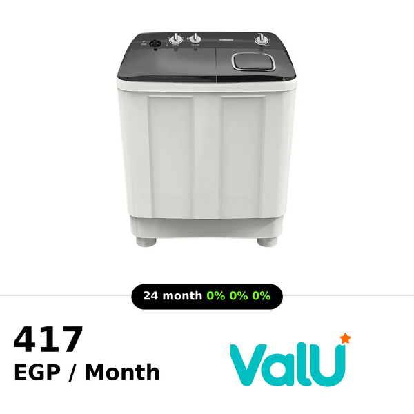 Tornado Washing Machine Half Auto 12KG - White x Black - TMH-HS12C(WK)