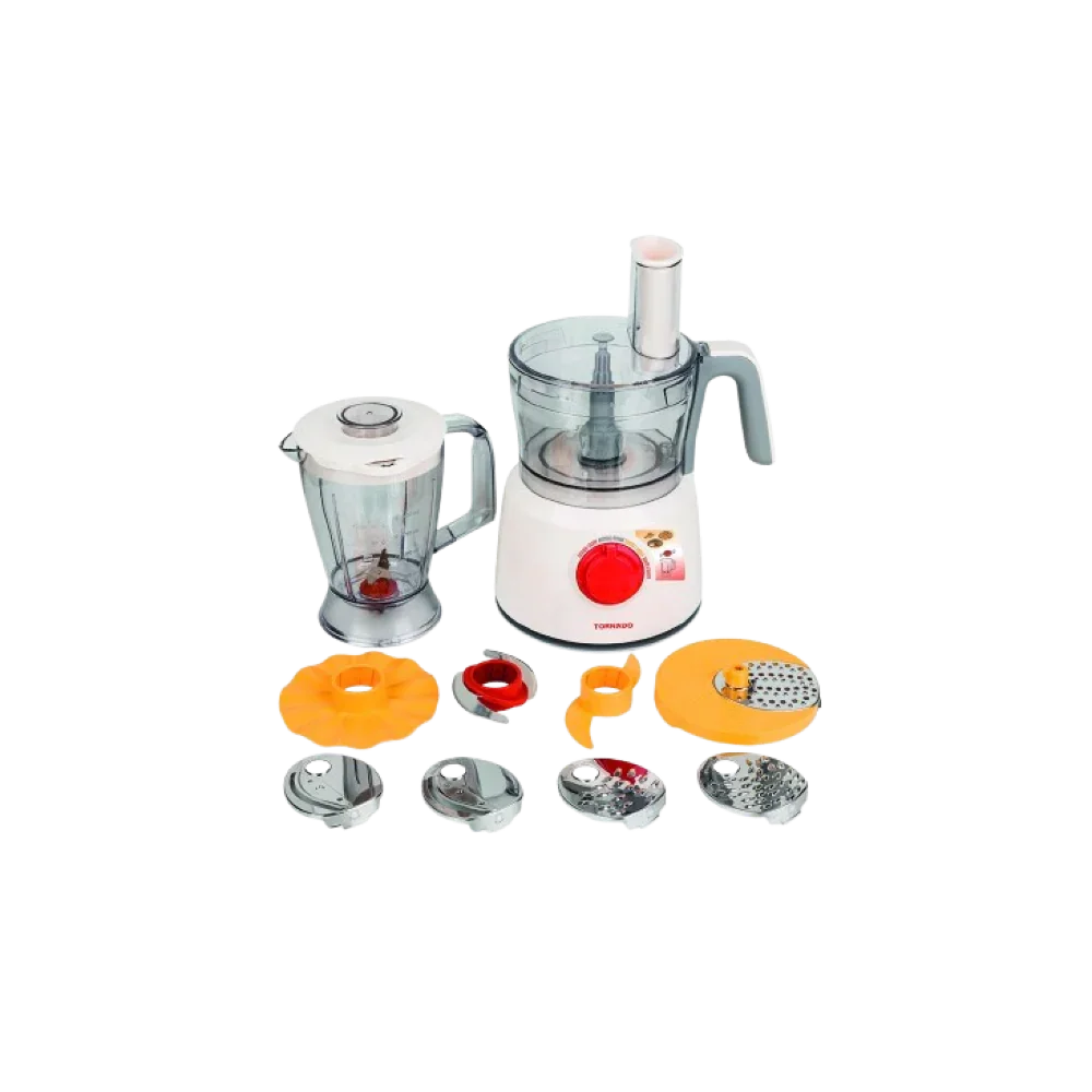 TORNADO Food Processor 1000-Watt 1.2 Liter Bowl 1 Liter Blender White TFP-1000CC xprs