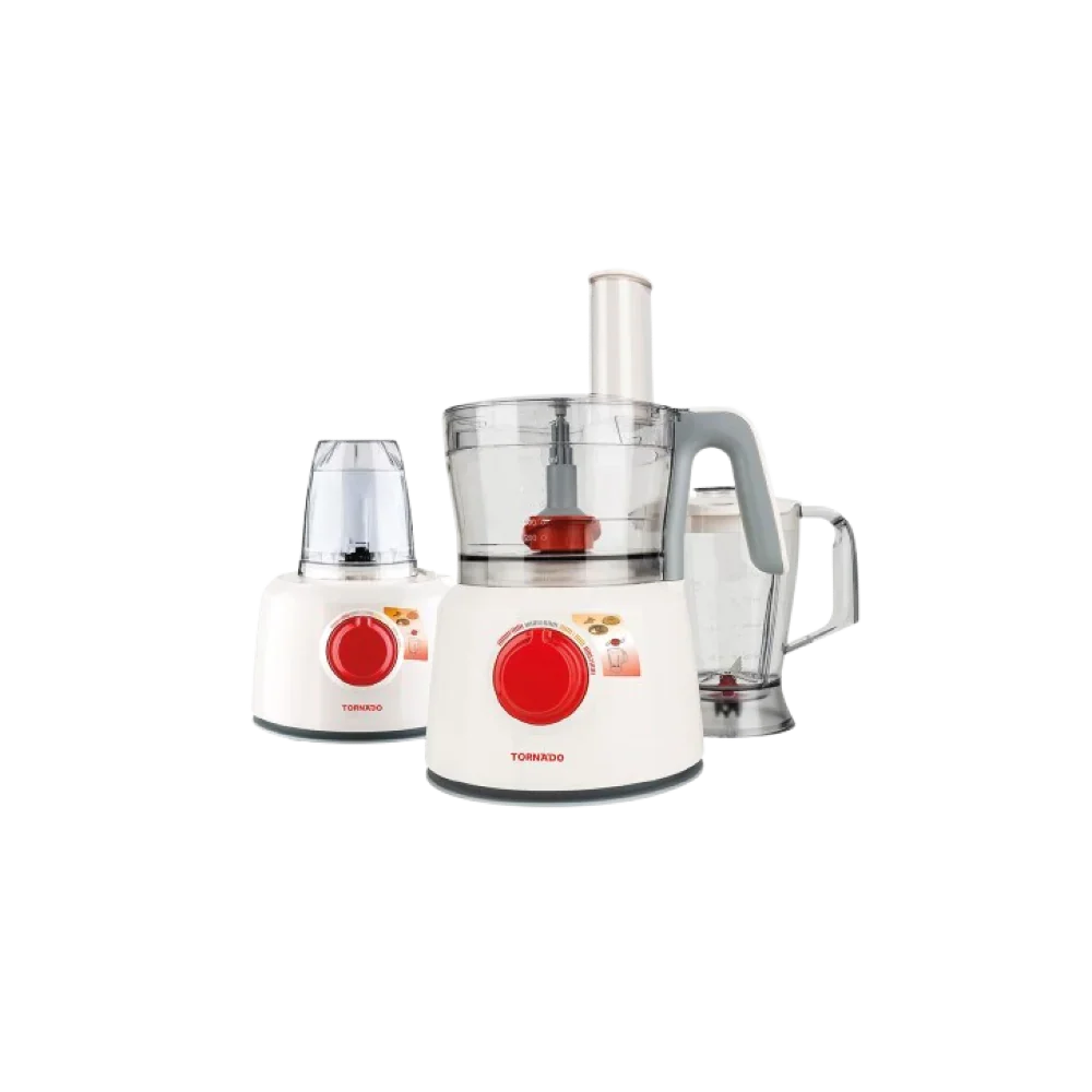 TORNADO Food Processor 1000-Watt 1.2 Liter Bowl 1 Liter Blender White TFP-1000CC xprs 0