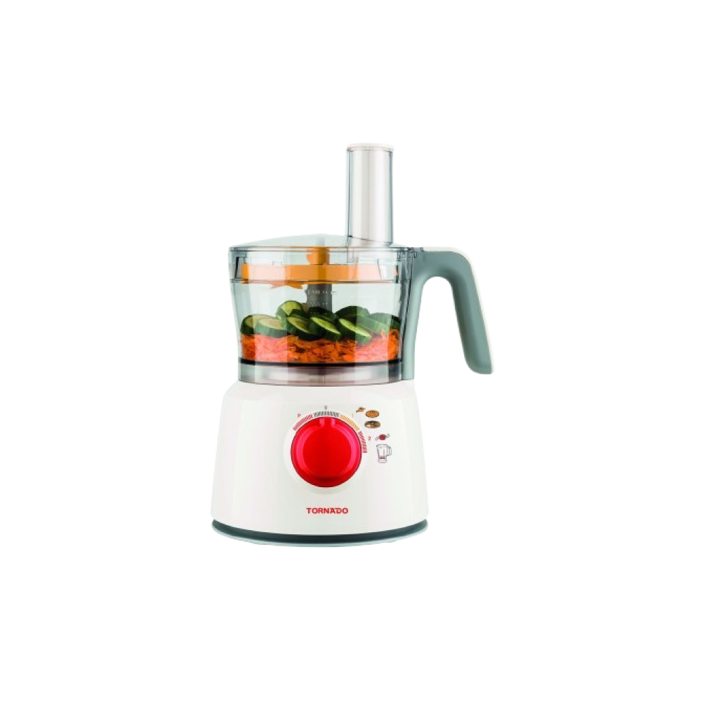 TORNADO Food Processor 1000-Watt 1.2 Liter Bowl 1 Liter Blender White TFP-1000CC xprs 1