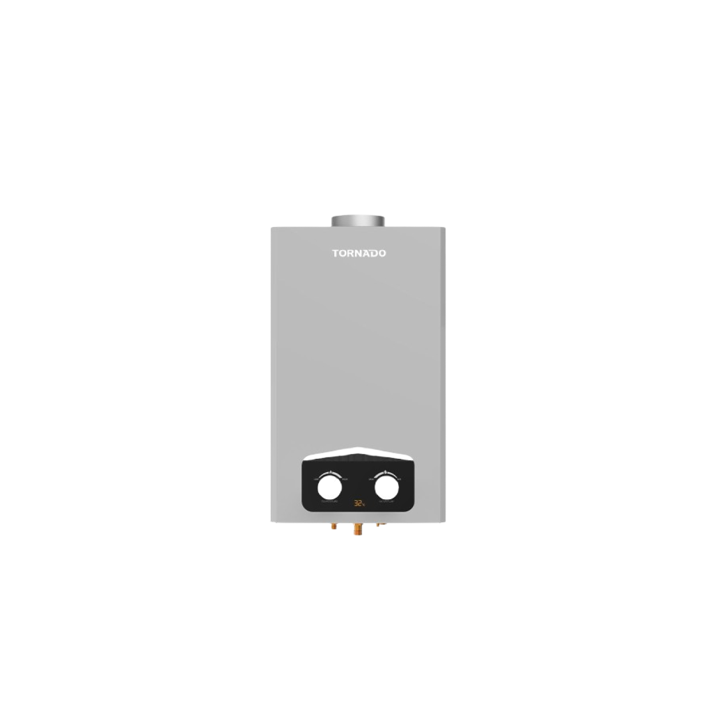 Tornado Gas Water Heater 10 Litre Digital For Natural Gas Silver - GHM-C10BNE-S