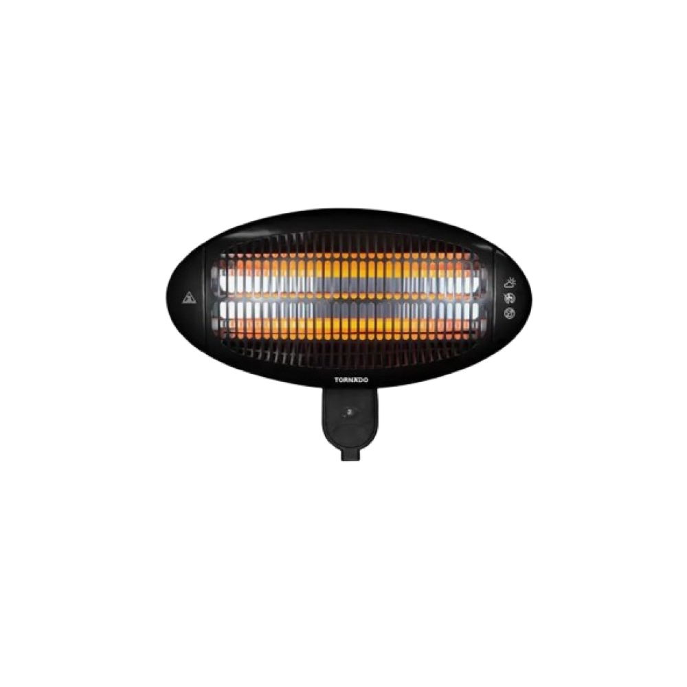 TORNADO Wall Mounted Halogen Heater 2000 Watt Black THH-2000W