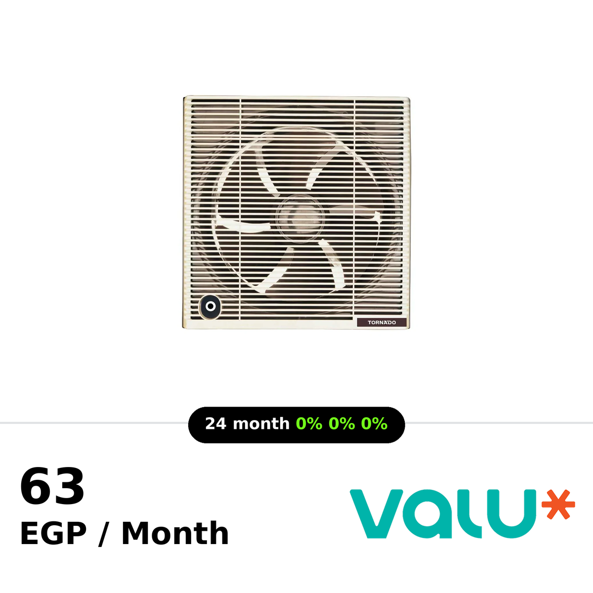 Tornado Bathroom Ventilating Fan 30CM Privacy Grid - Creamy - TVS-30CM
