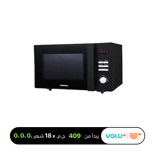 <tc>ميكروويف تورنادو TMD-25SE-BK سولو، 900 واط، 25 لتر، شاشة LED كبيرة - أسود</tc>