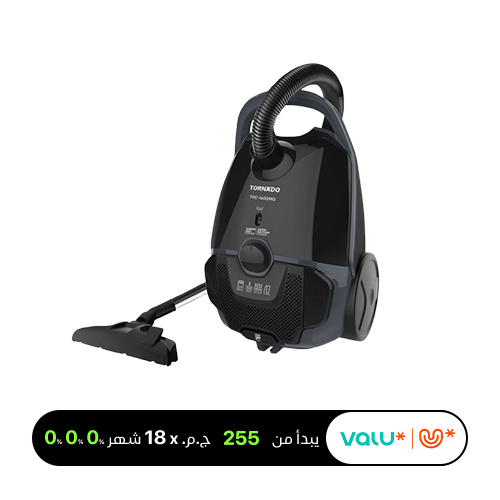 Tornado Vacuum Cleaner 1600 Watt HEPA Filter Black x Grey TVC-1600MG valu
