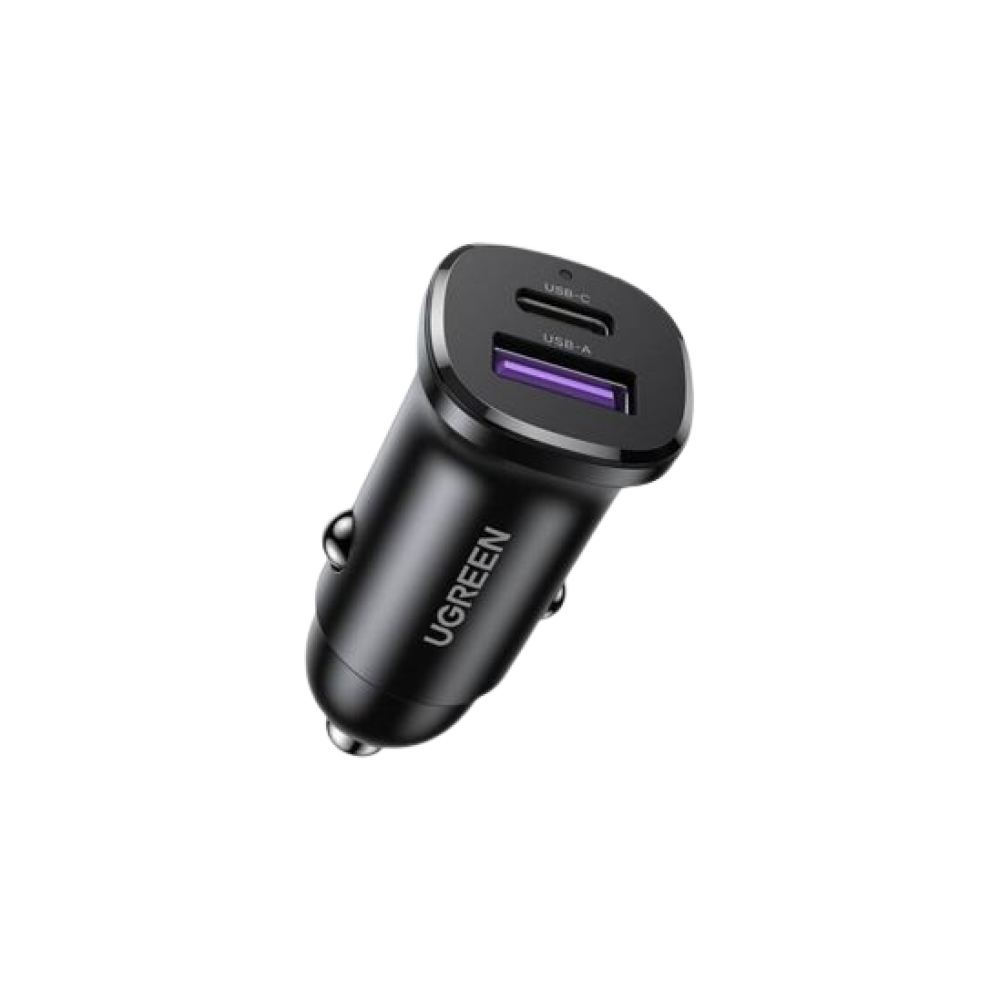 Ugreen 30W 2-Port Fast Car Charger - Black