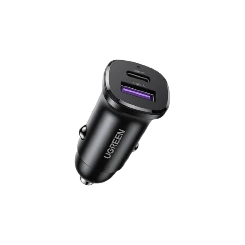 Ugreen 30W 2-Port Fast Car Charger - Black