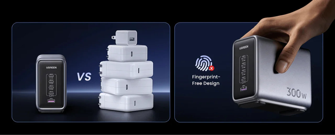 Ugreen Nexode 300w 5-Port PD GaN Charger - Black xprs 2