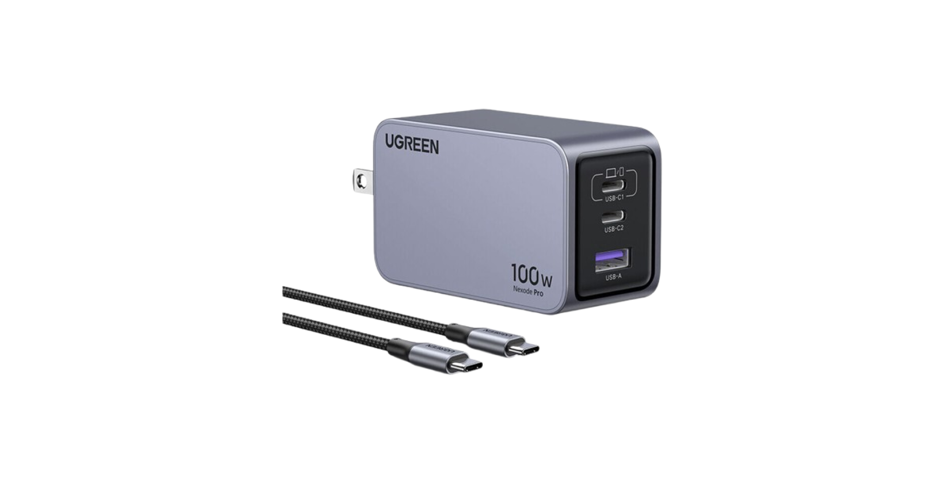 Ugreen Nexode Pro 100W 3-Port GaN Mini Fast Charger - Black xprs