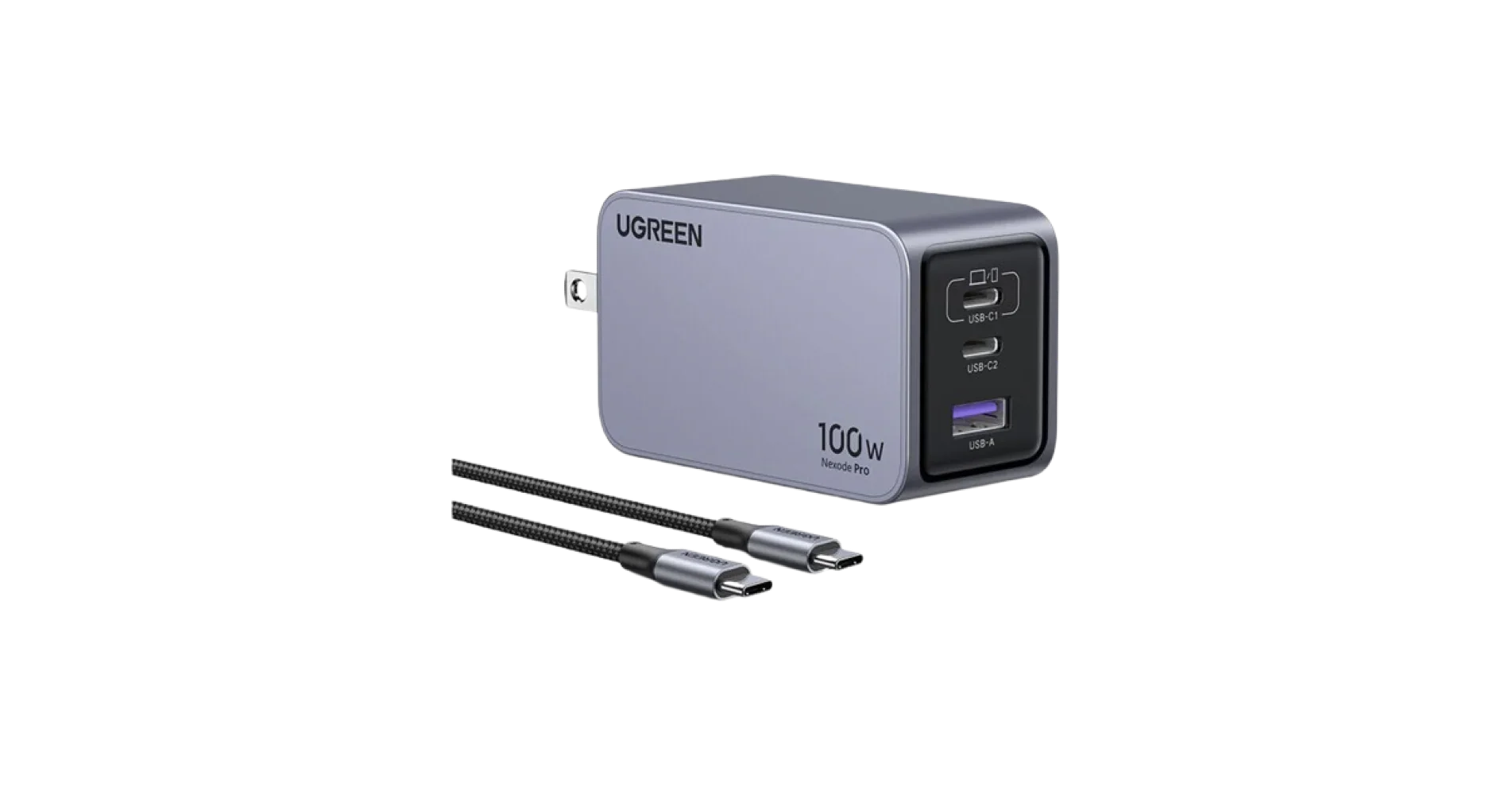 Ugreen Nexode Pro 100W 3-Port GaN Mini Fast Charger - Black xprs