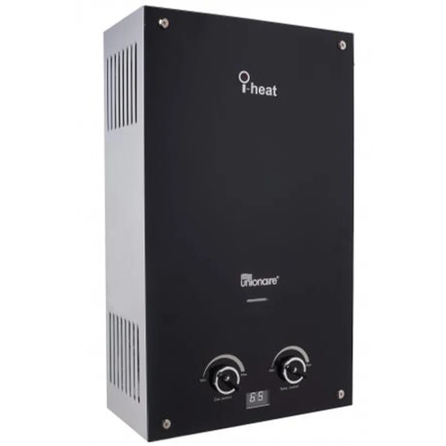 Unionaire I-Heat Digital Gas Water Heater, 6 Liter, Black Mirror - UGH060DG-BK