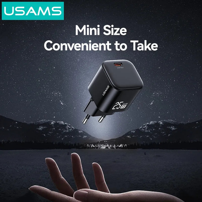 Usams 25W GaN Mini Fast Charger - Black xprs 2