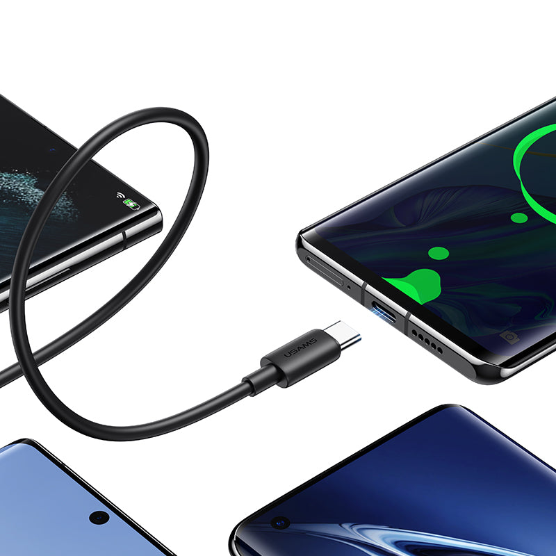 Usams USB-A to Type-C Fast Charging Data Cable 1M - Black xprs 0