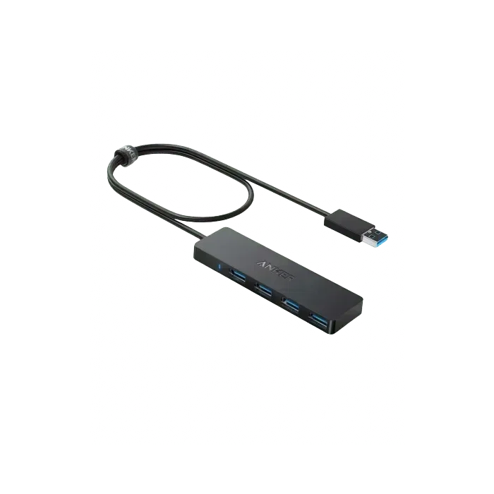 Anker USB 3.0 hub with 4 ports, compact design for laptops and gaming devices