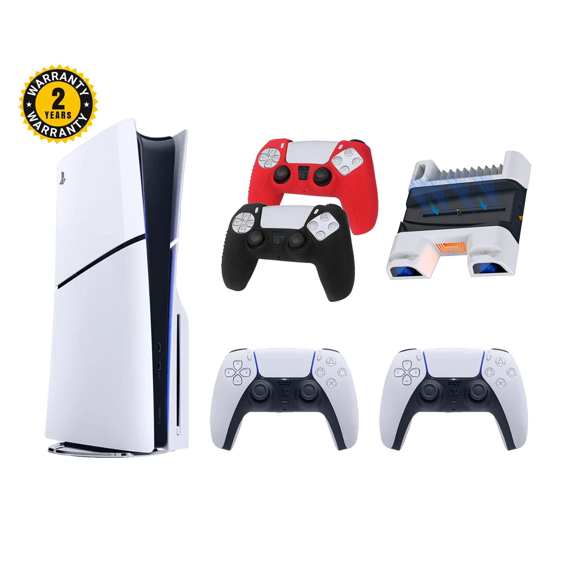 Sony playstation 5 Bundle 2Years Warranty + Cooling Stand +Dualsense cotroller + 2 Dualsense Covers