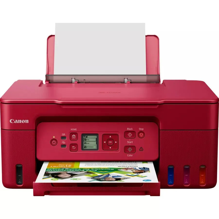 <tc>طابعة كانون PIXMA G3470 MegaTank - متعددة الاستخدامات (طباعة/نسخ/مسح)، اتصال Wi-Fi وسحابي، خزان حبر عالي السعة - تصميم أنيق أحمر</tc>