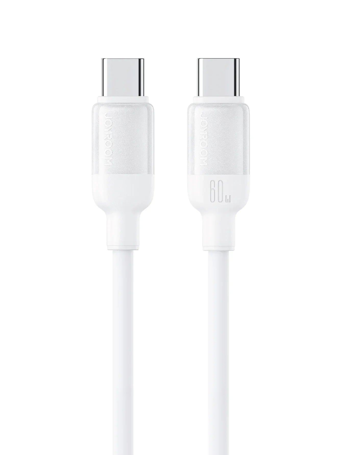 JOYROOM S-A62 1.2m USB-C to USB-C Cable 60W Fast Charging Liquid Silicone Data Cord for Phone Laptop - White - XPRS