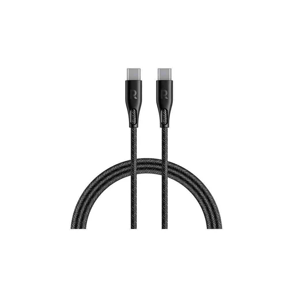 كابل RAVPower 60W نيلون مضفر USB-C إلى USB-C 1.2 متر - أسود