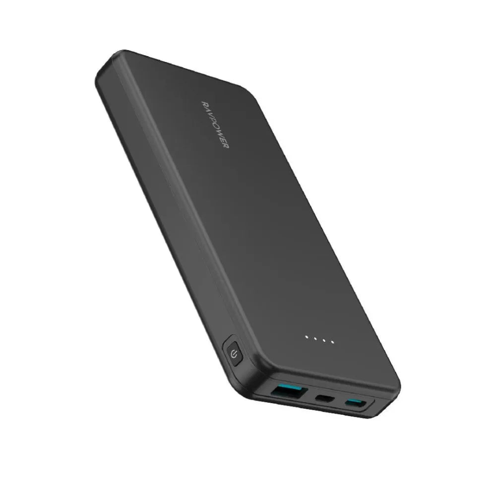 باور بانك RAVPower PD Pioneer سعة 10000 مللي أمبير 15 واط بـ3 مخارج - أسود