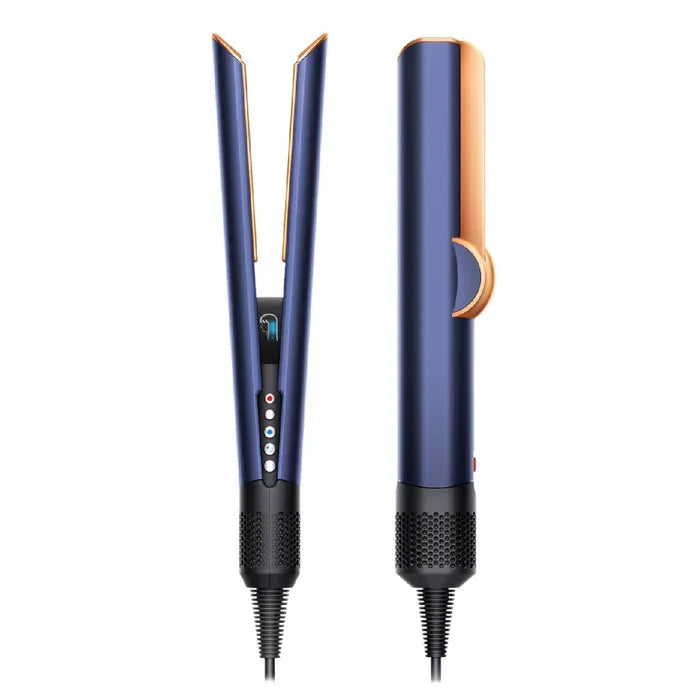 Front view of the Dyson Airstrait Dryer and Straightener 1600W in Blue HT01 edition available at XPRS.