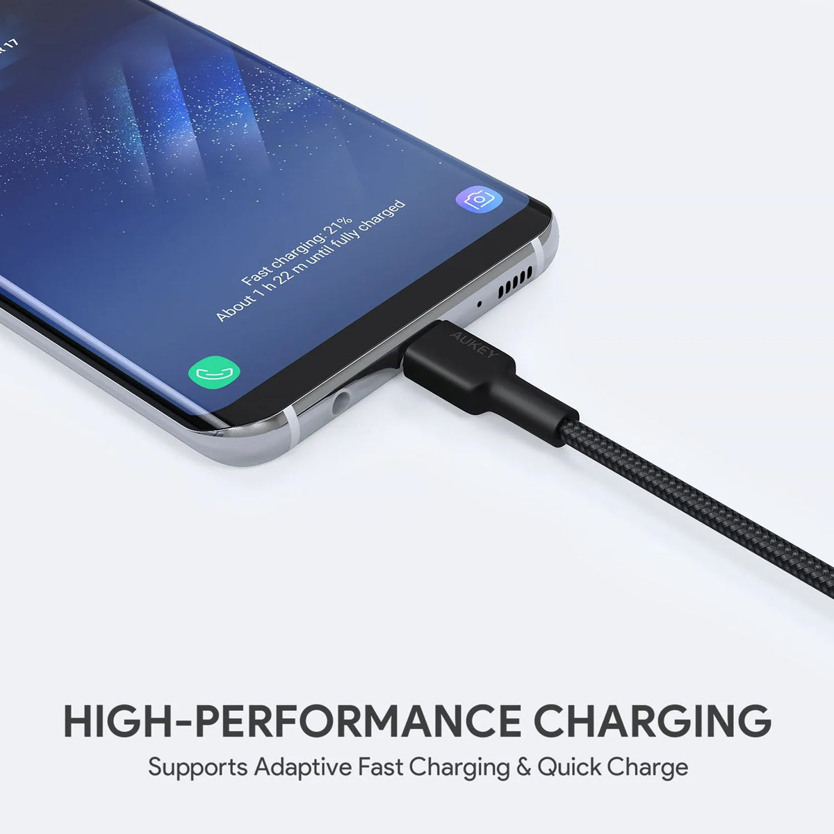 AUKEY USB-A to USB-C Cable, 0.9 Meter, Black - CB-CD30-BK