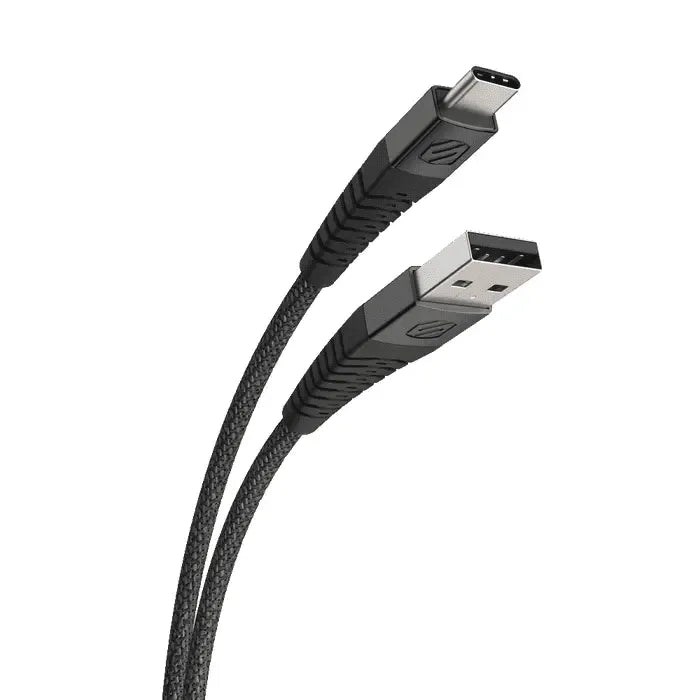 كابل سكوش للشحن ونقل البيانات سترايك لاين USB-A إلى USB-C مضفر 10 قدم (3 متر) - أسود