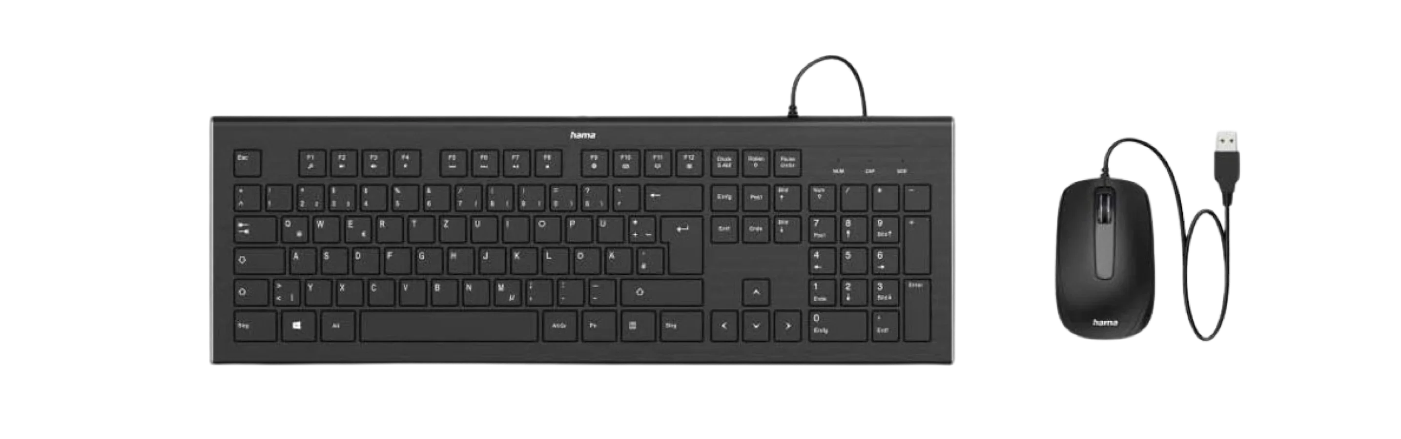 hama Keyboard & Mouse Set Cortino wired - Black