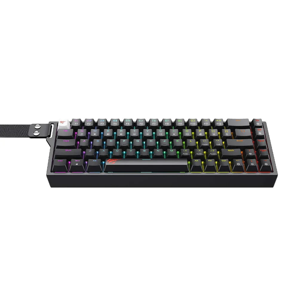 RGB gaming keyboard with vibrant backlighting and compact design for gamers and tech enthusiasts
