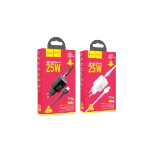 hoco Wall charger N19 Rigorous PD25W EU set with cable Type-c to Type-c 1m xprs 1