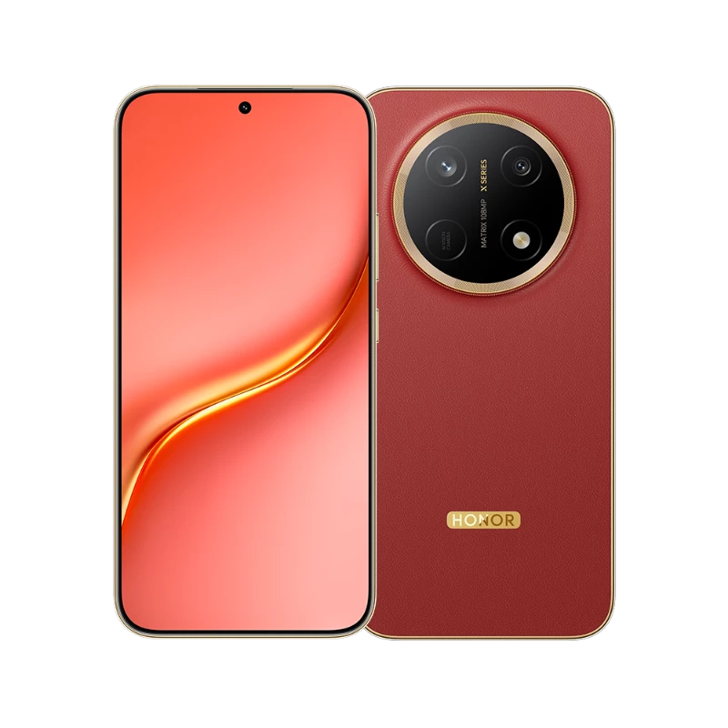 Honor X9e Pro 5G 8GB RAM 256GB Dual Sim in Brown, back view showing the leather finish and camera module