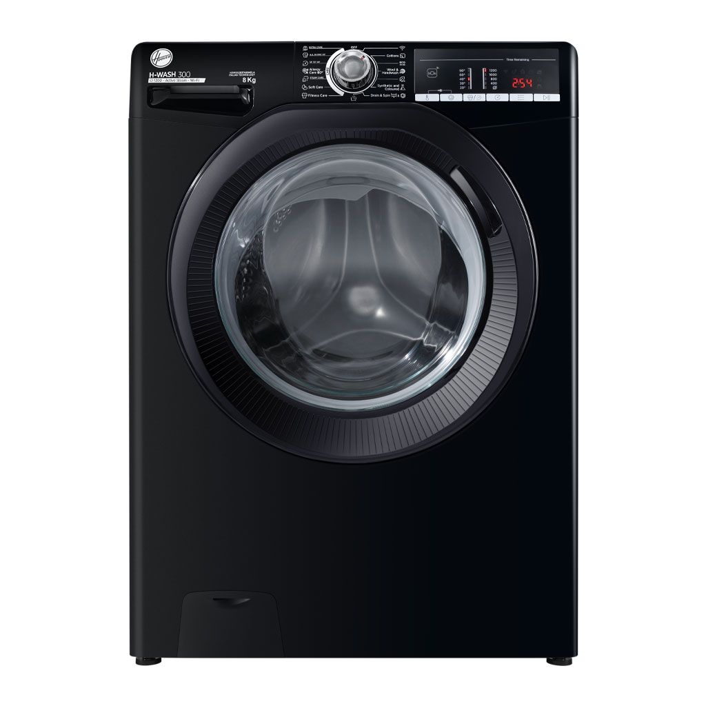 Front view of the HOOVER Fully Automatic Washing Machine 8Kg in Black H3WOS283TABB4ELA at XPRS.