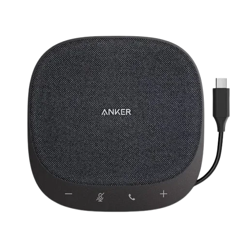 Anker USB-C conference speaker with mute and volume controls for business meetings
