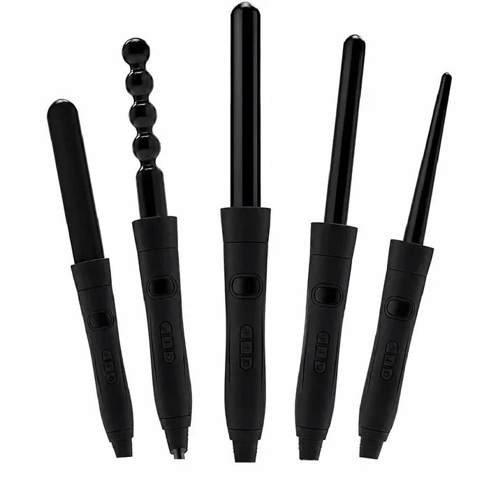 Front view of the Labelle Curly Pro Brush 5 Heads For Various Curly Hairstyles in Black LB002 at XPRS.