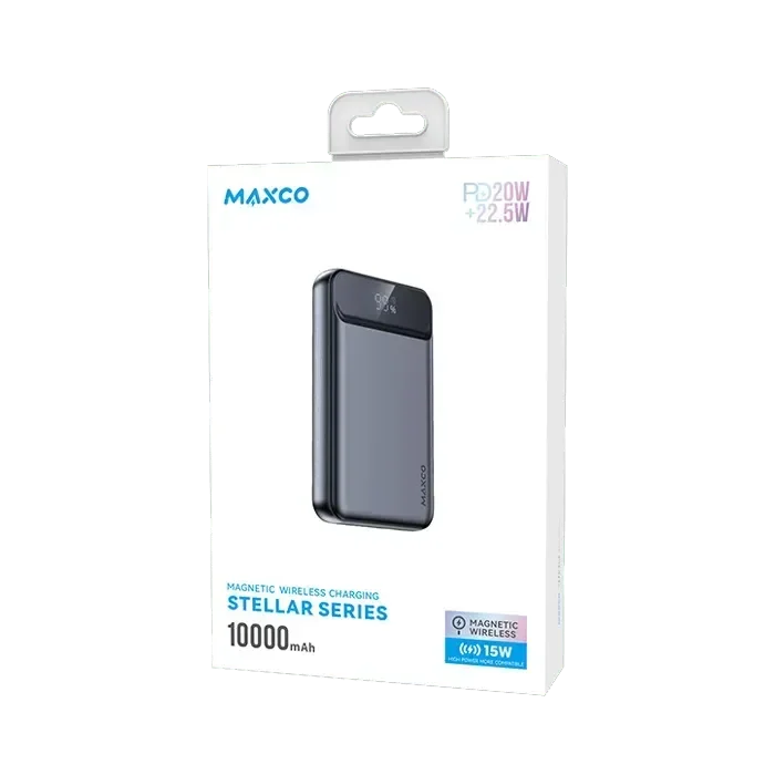 Maxco MP15 Stellar Series 10000mAh Magnetic Wireless Charging 15W - Gray - XPRS