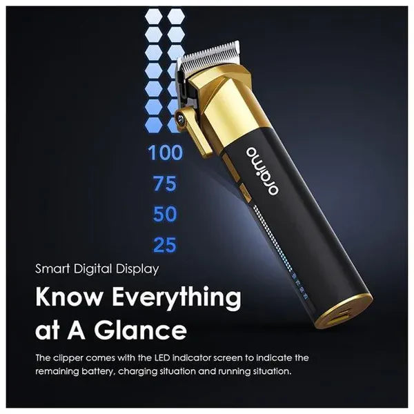 <tc>ماكينة حلاقة شعر Oraimo Smart Clipper 2 Prestige بشاشة رقمية وقابلة للشحن – لون أسود/ذهبي موديل OPC-CL33N</tc>