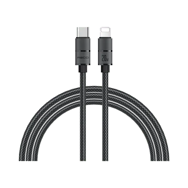 Recci RS08CL WARRIOR Type-C to Lightning Cable PD 20W (1.2M) - Black