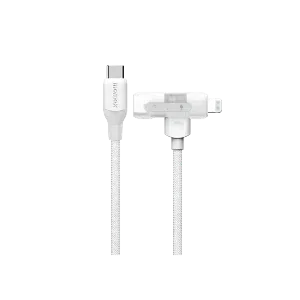 Momax 1-Link Flow Duo USB-C to USB-C & Lightning Braided Cable 60W 1.5m
