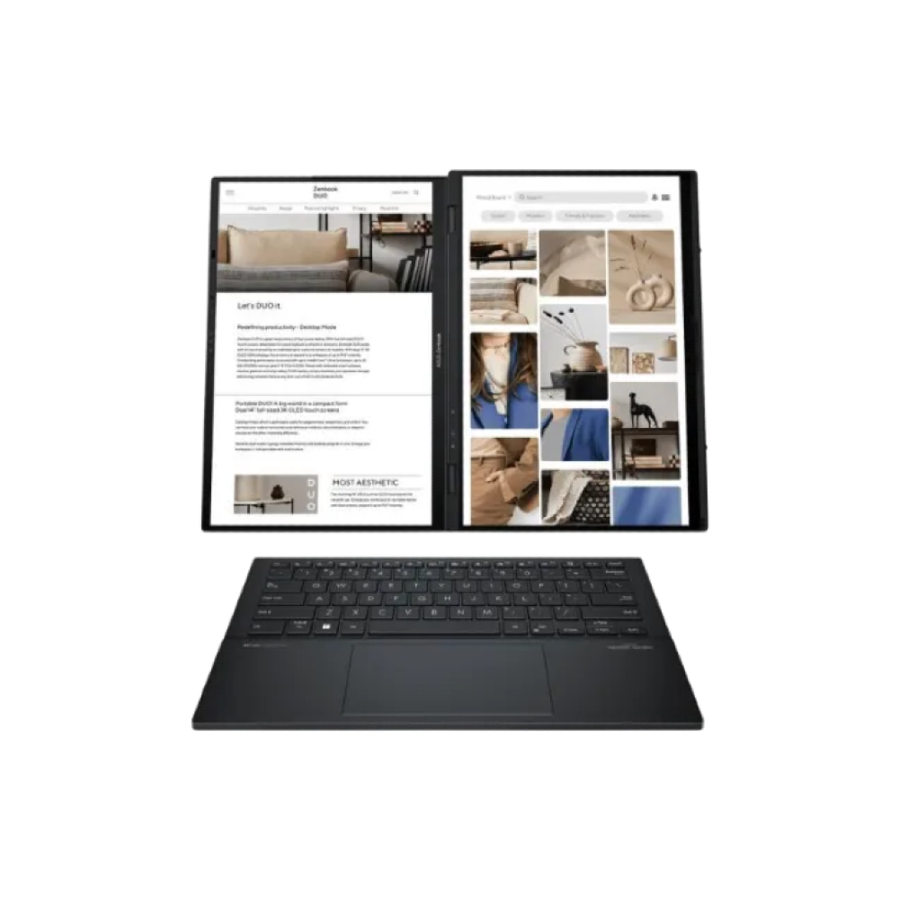 <tc>لاب توب ASUS Zenbook DUO 2024 UX8406MA Core Ultra 7 155H 16GB LPDDR5X 1TB SSD Intel Arc Graphics 14” 3K OLED Touch Windows 11 - جراب متضمن - رمادي Inkwell</tc>