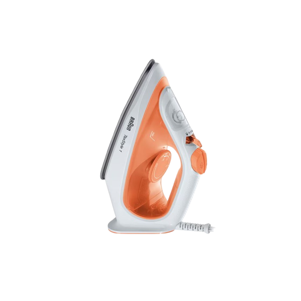 Braun TexStyle 1 Steam Iron, 1900 Watt, Orange White - SI1009OR (Use this promo code "15OFFHA" to get 15% discount)