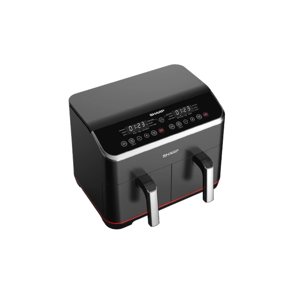 <tc>قلاية هوائية شارب 1800 وات 8 لتر 2 درج شاشة تاتش استانلس KF-DF80RT-EK2
</tc>